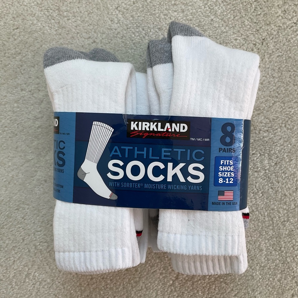 8 pack Kirkland Men’s Athletic socks